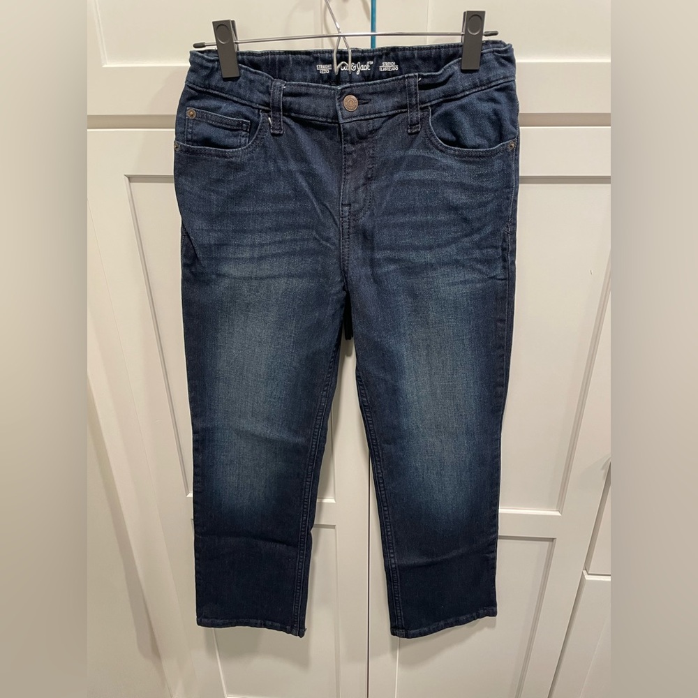 Boys stretch straight jeans. 14 HUSKY. Mid rise, adjustable waist! Like new!